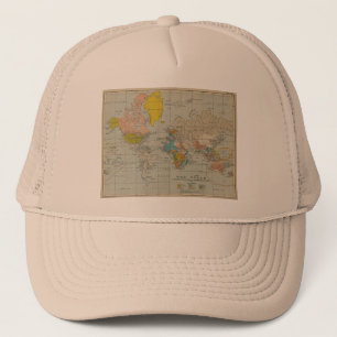 ヴィンテージの世界地図1910年 キャップ