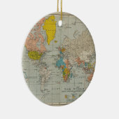 ヴィンテージの世界地図1910年 セラミックオーナメント (右)