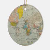 ヴィンテージの世界地図1910年 セラミックオーナメント (左)
