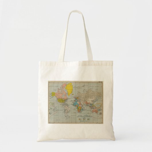 ヴィンテージの世界地図1910年 トートバッグ (正面)