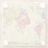 ヴィンテージの世界地図 ガラスコースター (裏面)
