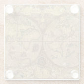 ヴィンテージの世界地図 ガラスコースター (裏面)