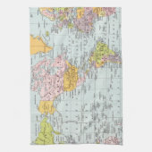 ヴィンテージの世界地図 キッチンタオル (縦)