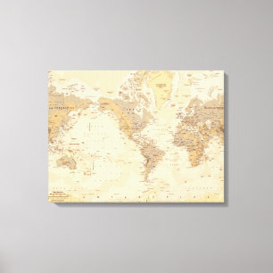 ヴィンテージの世界地図 キャンバスプリント