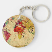 ヴィンテージの世界地図 キーホルダー (裏面)