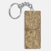 ヴィンテージの世界地図 キーホルダー (正面左)