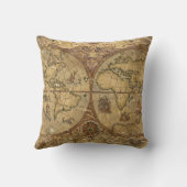 ヴィンテージの世界地図 クッション (裏面)