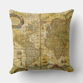 ヴィンテージの世界地図 クッション (裏面)