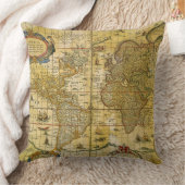 ヴィンテージの世界地図 クッション (ブランケット)