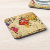 ヴィンテージの世界地図 コースター (左側)