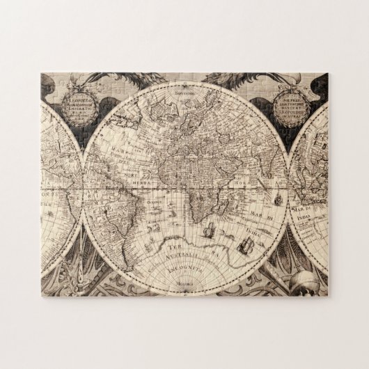 ヴィンテージの世界地図 ジグソーパズル (横)
