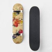 ヴィンテージの世界地図 スケートボード (正面)