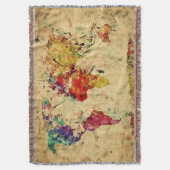 ヴィンテージの世界地図 スローブランケット (正面縦)