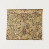 ヴィンテージの世界地図 タペストリー (正面(横))