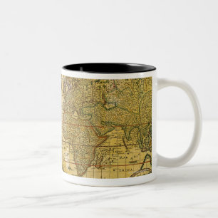 ヴィンテージの世界地図 ツートーンマグカップ