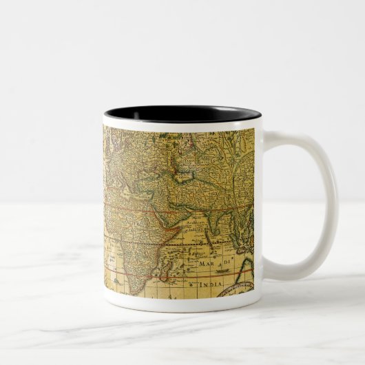 ヴィンテージの世界地図 ツートーンマグカップ (右)