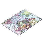 ヴィンテージの世界地図 ノートブック (左側)