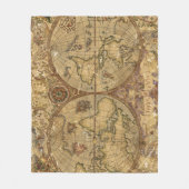 ヴィンテージの世界地図 フリースブランケット (正面)