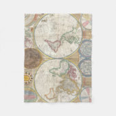 ヴィンテージの世界地図 フリースブランケット (正面)