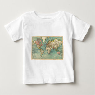 ヴィンテージの世界地図 ベビーTシャツ