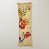 ヴィンテージの世界地図 ボディピロー (正面縦)