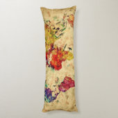 ヴィンテージの世界地図 ボディピロー (裏面 (縦))