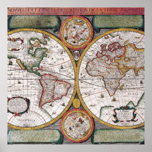 ヴィンテージの世界地図 ポスター