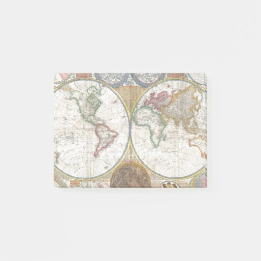 ヴィンテージの世界地図 ポストイット (正面)