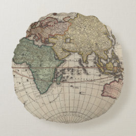 ヴィンテージの世界地図 ラウンドクッション