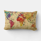 ヴィンテージの世界地図 ランバークッション (裏面)
