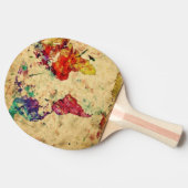 ヴィンテージの世界地図 卓球ラケット (横)