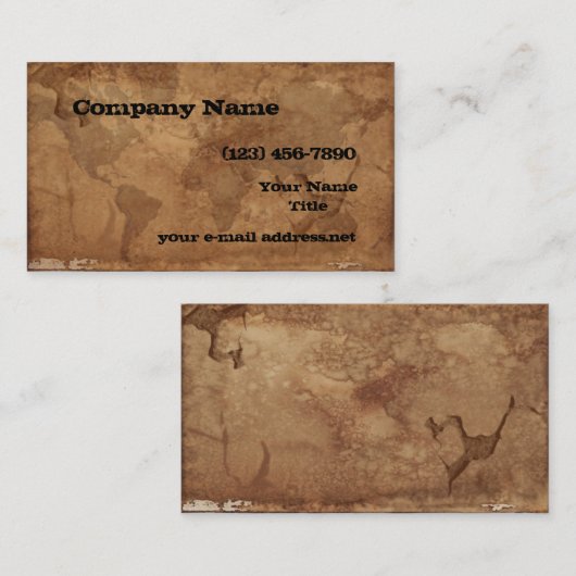 ヴィンテージの世界地図 名刺 (正面/裏面)