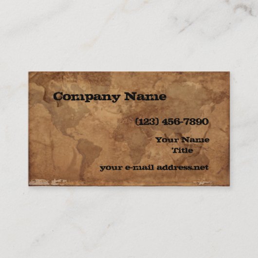 ヴィンテージの世界地図 名刺 (正面)