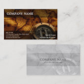 ヴィンテージの世界地図 名刺 (正面/裏面)