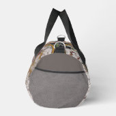 ヴィンテージの世界地図（茶と灰色） ダッフルバッグ (右)