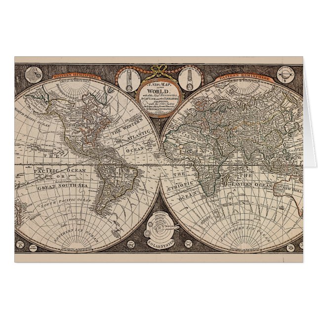 ヴィンテージの世界地図(1766年) (正面横)