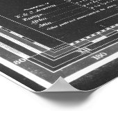 ヴィンテージの世界地図（1833年）白黒 ポスター (角)