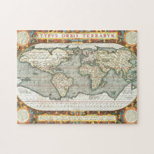 ヴィンテージの世界地図Abraham Ortelius 1587-1595 ジグソーパズル