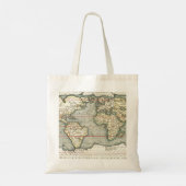 ヴィンテージの世界地図Abraham Ortelius 1587-1595 トートバッグ (裏面)