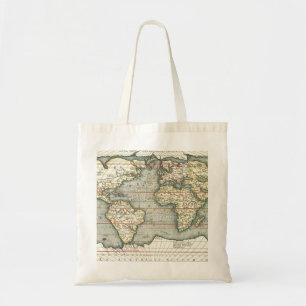ヴィンテージの世界地図Abraham Ortelius 1587-1595 トートバッグ