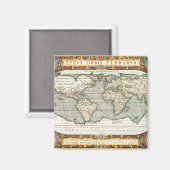 ヴィンテージの世界地図Abraham Ortelius 1587-1595 マグネット (正面/裏面)