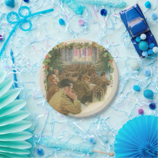 ヴィンテージの世界大戦のクリスマス ペーパープレート (パーティー)