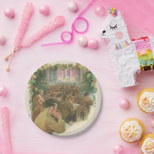 ヴィンテージの世界大戦のクリスマス ペーパープレート (パーティー)