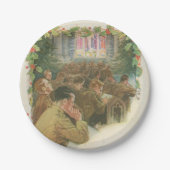 ヴィンテージの世界大戦のクリスマス ペーパープレート (正面)