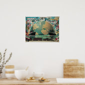 ヴィンテージの世界旅行の広告 ポスター (キッチン)