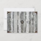 ヴィンテージの世界旅行バーかバルミツワーRSVP 出欠カード (裏面)