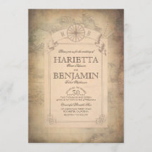 ヴィンテージの世界旅行地図の冒険の結婚式