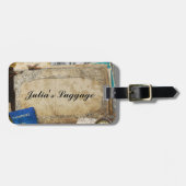 ヴィンテージの世界旅行紙及びコンパスの荷物のラベル ラゲッジタグ (正面横)