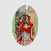 ヴィンテージの世紀半ばの美しいベビーのボストンテリア オーナメント (正面)