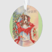 ヴィンテージの世紀半ばの美しいベビーのボストンテリア オーナメント (正面)